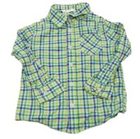 Zeleno-modrá kockovaná košeľa H&M