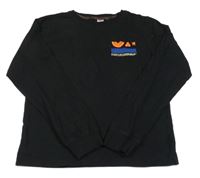 Čierne pyžamové tričko s nápisom