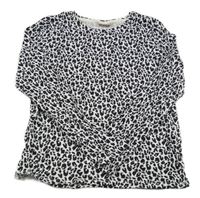 Bielo-čierne leopardí tričko Matalan