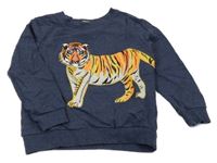 Tmavomodrá ľahká mikina s tigrom Monsoon