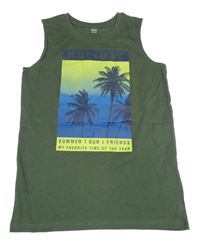 Khaki tielko s palmami Y.F.K.