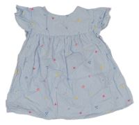 Bielo-modrá pruhovaná tunika s obrázkami Yigga