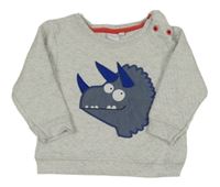 Sivá vzorovaná mikina s dinem Bluezoo