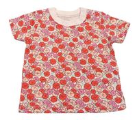 Červeno-ružové kvetované tričko Amazon