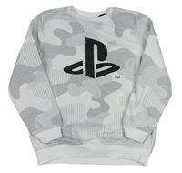 Bílo-šedá army mikina - Play Station Primark