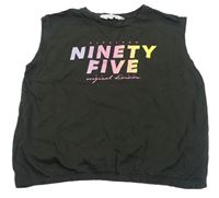 Antracitový top s nápismi H&M