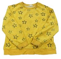 Žltá zamatová mikina s hviezdami H&M