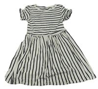 Bielo-tmavomodré pruhované šaty H&M