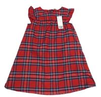 Červeno-tmavomodré kockované šaty H&M