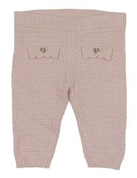 Svetloružové vzorované pletené tepláky s gombíky River Island