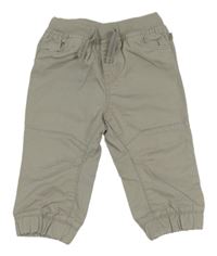 Svetlosivé plátenné nohavice s úpletovým pasom Obaibi