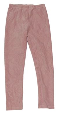 Ružové rebrované zamatové legíny Matalan