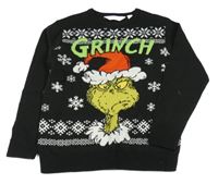 Čierno-bielo-zelený sveter s Grinchem a norským vzorom H&M