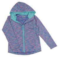 Modro-ružovo-zelená melírovaná prepínaci thermo mikina s kapucňou Mountain Warehouse