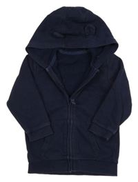 Tmavomodrá prepínaci mikina s kapucňou George