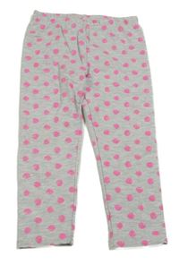 Svetlošedá -neónově ružové bodkovaná é legíny Topolino