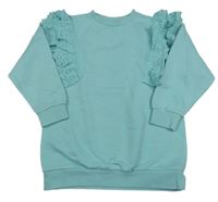 Svetlomodrá mikina s volániky s madeirou Matalan