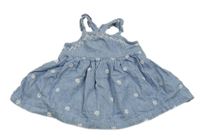 Modro-biele pruhované kvetované šaty Matalan