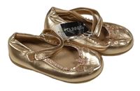 Nové - Bronzové lesklé baleríny s čumáky Dunnes Stores vel. 26