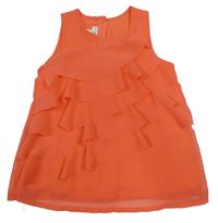 Korálový šifónový top s volánikmi LC Waikiki