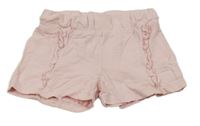 Svetloružové kraťasy s volánikmi F&F