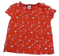 Červené kvetované tričko C&A