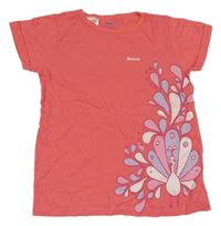 Růžové tričko s pávem Reebok