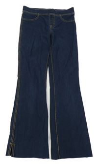 Tmavomodré flare tregíny riflového vzhledu H&M