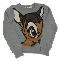Sivý sveter s Bambim H&M