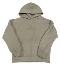 Hnedá crop mikina s logom a kapucňou Kappa