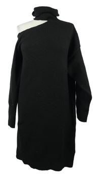 Dámské černé svetrové šaty s rolákem ShowPo