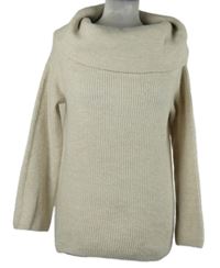 Dámský béžový svetr s komínovým límcem H&M