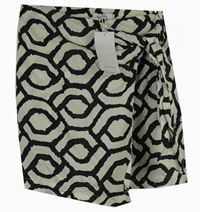 Nové - Dámska smetanovo-čierna vzorovaná zavinovací sukňa Reserved