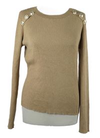 Dámský béžový žebrovaný svetr s gombíky Madison+Hudson