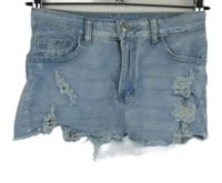 Dámské světlemodré riflové roztřepené kraťasy s prošoupáním Shein 