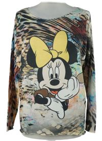 Dámský barevný vzorovaný lehký svetr s Minnie 