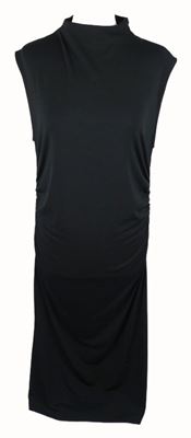 Dámské černé řasené midi šaty H&M