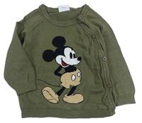 Khaki prepínaci sveter s Mickey Mousem Disney