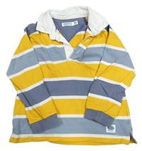 Modro-bílo-žluté pruhované polo triko Mayoral