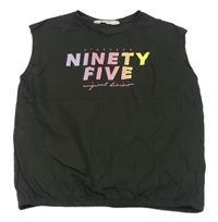 Čierny crop top s nápisom H&M