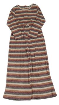 Barevný pruhovaný pletený kalhotový overal Tu