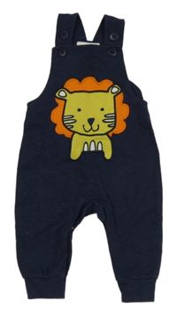 Tmavomodré laclové tepláky se lvem Topomini