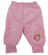 Ružové chlpaté domáceé nohavice s králikom