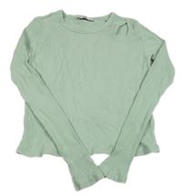 Světlezelené žebrované crop triko C&A