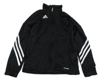 Černá sportovní funkční propínací mikina s logem Adidas