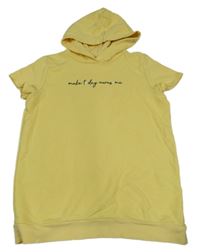 Žltá tepláková vesta s nápisom a kapucňou C&A