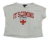 Biele crop tričko s potlačou New Look