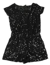 Černý kraťasový overal s flitry GAP