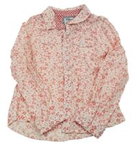 Bílo-červená košile s květinami C&A