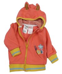 Růžová propínací mikina s kytkami a kapucí Blade Rose